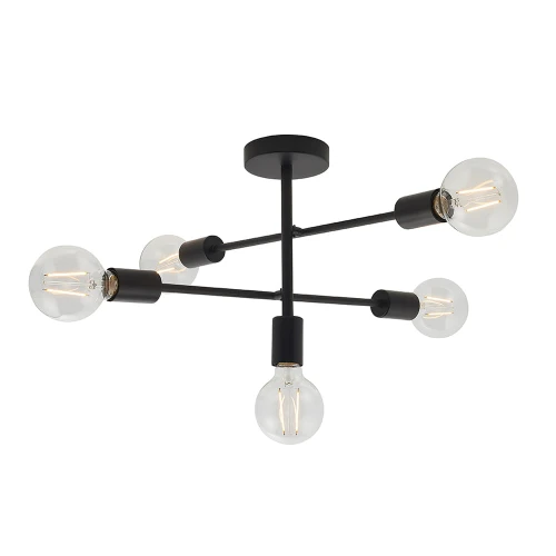 Endon Lampa sufitowa Żyrandol Studio 5x40W E27 Czarny Matowy