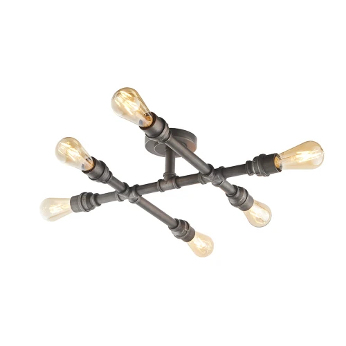 Endon Lampa sufitowa Żyrandol Pipe 6x40W E27 Postarzana cyna