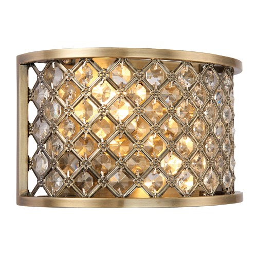 Endon Lampa ścienna Hudson 2x60W E14 Antyczny mosiądz