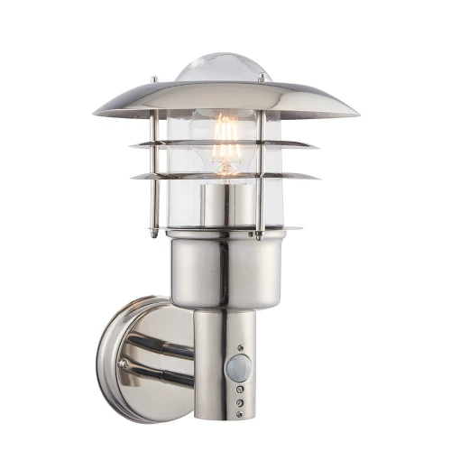 Lampa ścienna Kinkiet zewnętrzny z czujnikiem Endon Dexter 74702 IP44 xE27 Stal