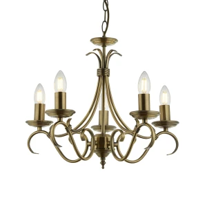 Lampa wisząca Żyrandol Endon Bernice 3x60W E14 antyczny mosiądz