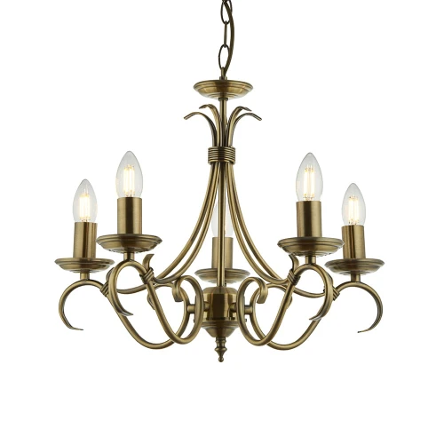 Lampa wisząca Żyrandol Endon Bernice 3x60W E14 antyczny mosiądz