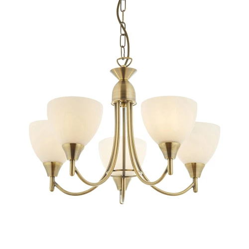 Lampa wisząca Żyrandol Endon Alton 5x60W E14 antyczny mosiądz
