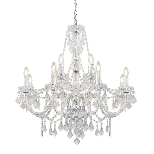 Lampa wisząca Żyrandol Endon Clarence 12x60W E14 szklany