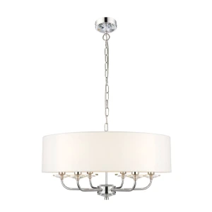Lampa wisząca Żyrandol Endon Nixon 6x40W E14 jasny nikiel,srebrny