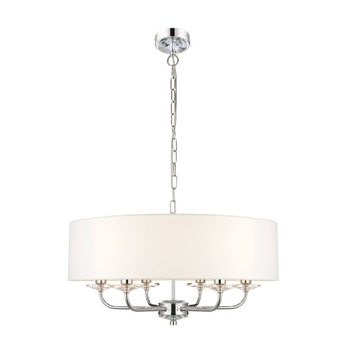 Lampa wisząca Żyrandol Endon Nixon 6x40W E14 jasny nikiel,srebrny