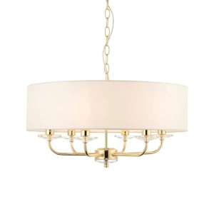 Lampa wisząca Żyrandol Endon Nixon 6x40W E14 mosięzny,złoty