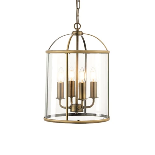 Endon Lampa wisząca Lambeth 4x40W E14 Antyczny mosiądz