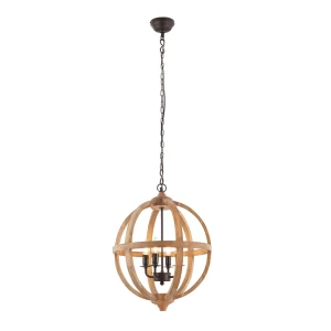 Endon Lampa wisząca Toba 4x40W E14 Drewno
