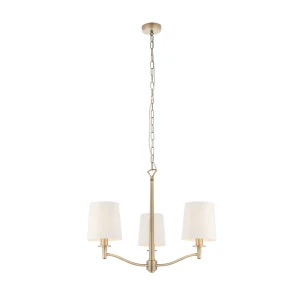 Lampa wisząca Żyrandol Endon Ortona 3x40W E14 antyczny mosiądz