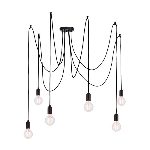 Endon Lampa wisząca Studio 6x60W E27 Czarny Matowy