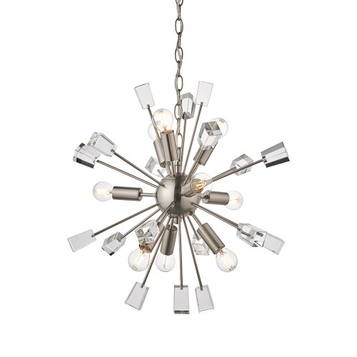 Lampa wisząca Żyrandol Endon Miro 9x40W E14 satynowy nikiel