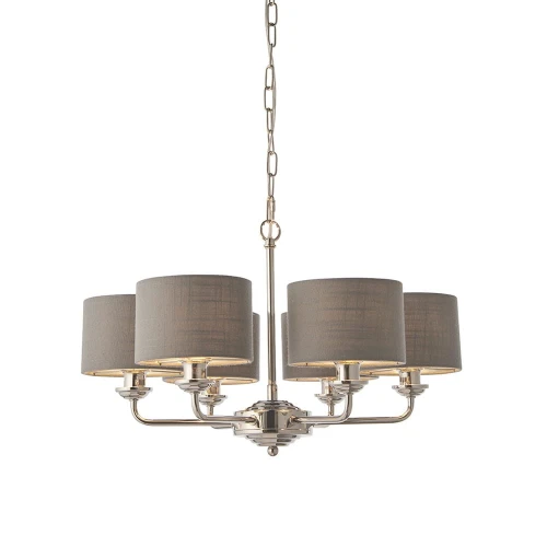 Lampa wisząca Żyrandol Endon Highclere 6x28W E14 nikiel