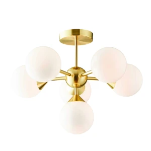 Endon Lampa sufitowa Żyrandol Oscar 6x18W G9 Szczotkowany Mosiądz