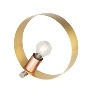 Lampa stojąca Endon Hoop 1x10W E27 Stal Mosiądz