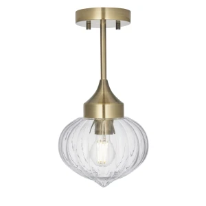 Lampa sufitowa Endon Addington 1x10W E27 Stal Mosiądz