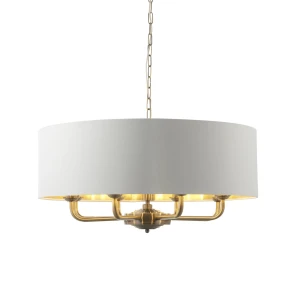 Lampa wisząca Endon Highclere 8x40W E14 Stal Mosiądz