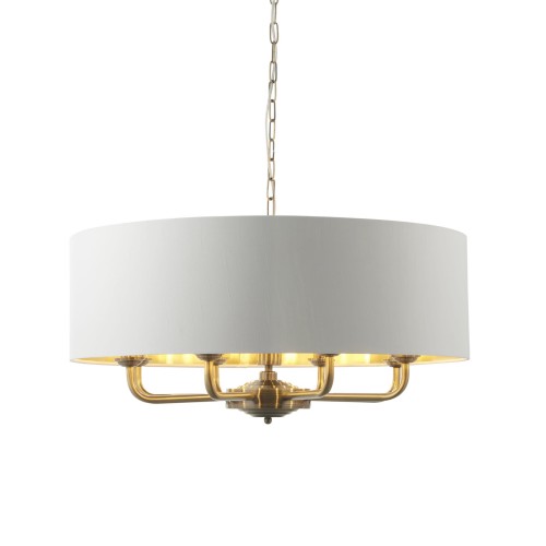 Lampa wisząca Endon Highclere 8x40W E14 Stal Mosiądz