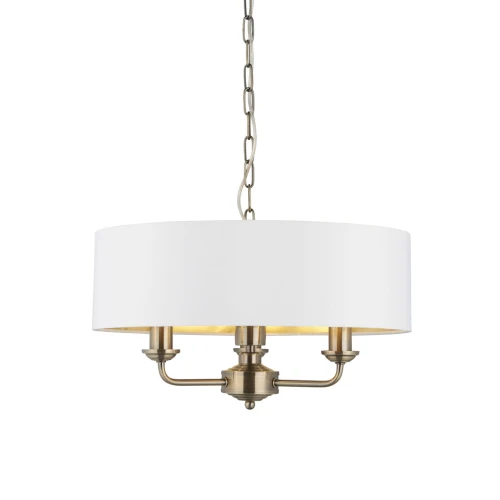 Lampa wisząca Endon Highclere 3x40W E14 Stal Mosiądz