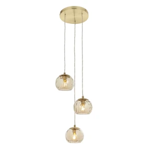 Lampa wisząca Endon Dimple 3x7W E14 Stal Mosiądz