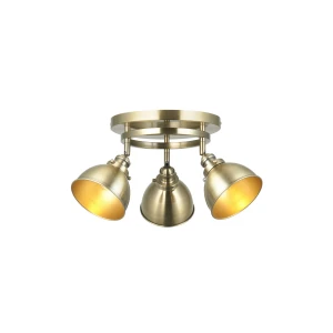 Lampa sufitowa Spot Wyatt Endon 3x7W E14 Stal Mosiądz