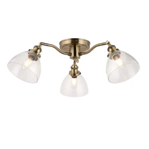 Lampa sufitowa Hansen Endon 3x7W E14 Stal / Szkło Mosiądz