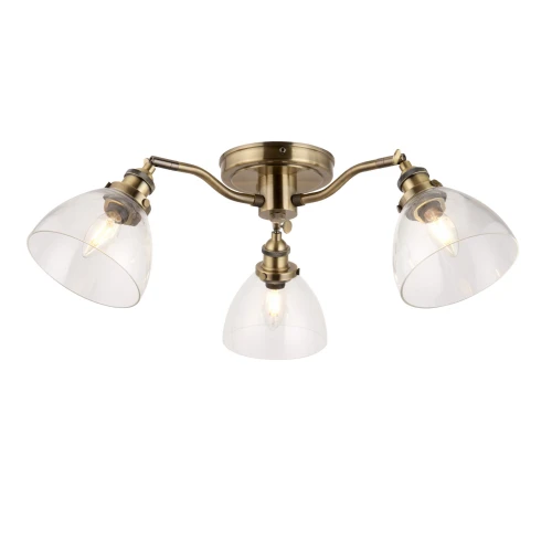 Lampa sufitowa Hansen Endon 3x7W E14 Stal / Szkło Mosiądz