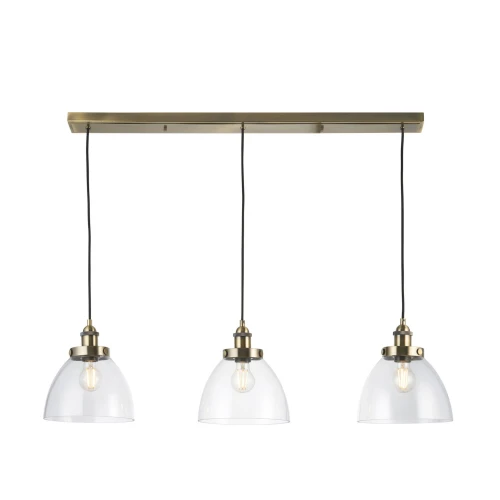 Lampa wisząca Hansen Endon 3x10W E27 Stal / Szkło Mosiądz