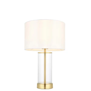 Lampa stołowa Lessina Endon 1x10W E27 Stal / Szkło / Tkanina Mosiądz