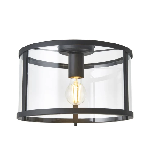 Lampa sufitowa Hopton Endon 1x10W E27 Stal / Szkło Czarny