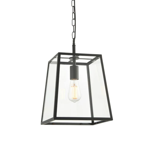 Lampa wisząca Hurst Endon 1x10W E27 Stal / Szkło Czarny