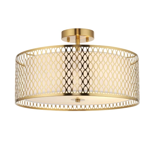 Lampa sufitowa Cordero Endon 3x10W E27 Stal / Tkanina / Szkło Złoty