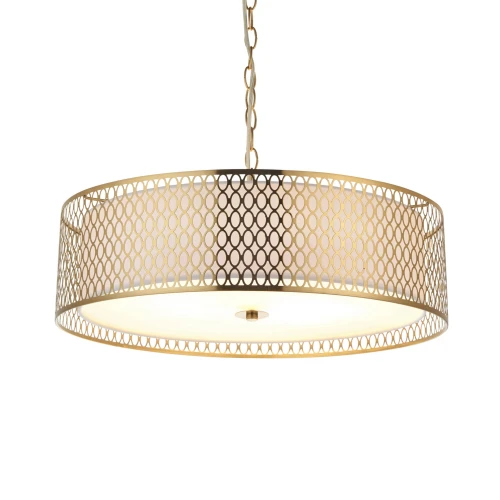 Lampa wisząca Cordero Endon 3x10W E27 Stal / Tkanina / Szkło Złoty