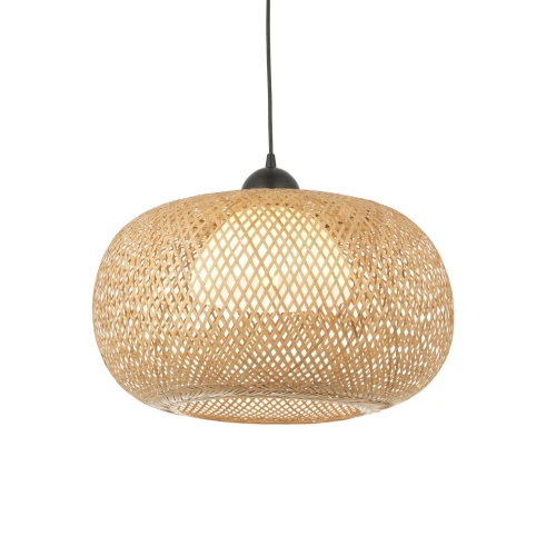 Lampa wisząca Bali Endon 1x10W E27 Stal / Rattan Czarny