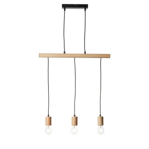 Lampa wisząca Sven Endon 3x10W E27 Stal / Drewno Czarny