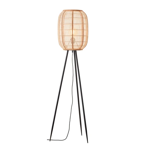 Lampa podłogowa Zaire Endon 1x10W E27 Stal / Drewno / Tkanina Czarny