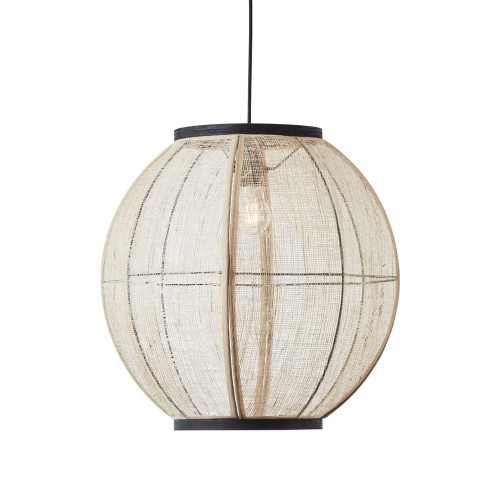Lampa wisząca Zaire Endon 1x10W E27 Stal / Drewno / Tkanina Czarny