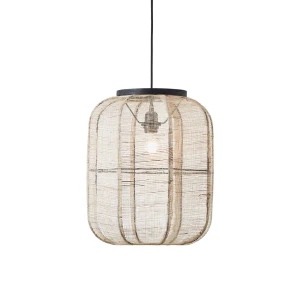Lampa wisząca Zaire Endon 1x10W E27 Stal / Drewno / Tkanina Czarny