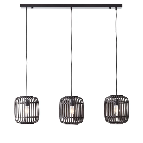 Lampa wisząca Mathias Endon 3x10W E27 Stal / Drewno Czarny