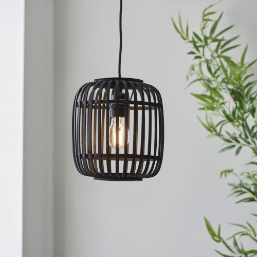 Lampa wisząca Mathias Endon 1x10W E27 Stal / Drewno Czarny