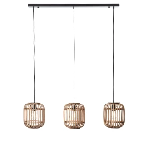 Lampa wisząca Mathias Endon 3x10W E27 Stal / Drewno Czarny