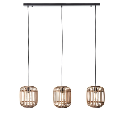 Lampa wisząca Mathias Endon 3x10W E27 Stal / Drewno Czarny
