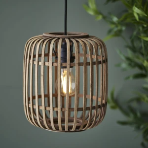 Lampa wisząca Mathias Endon 1x10W E27 Stal / Drewno Czarny