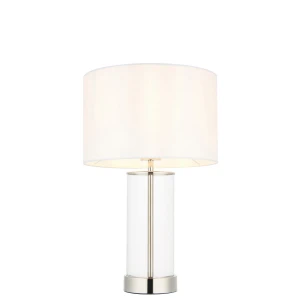 Lampa stołowa Lessina Endon 1x10W E27 Stal / Szkło / Tkanina Nikiel