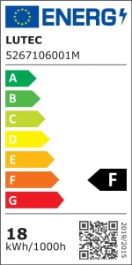 Kinkiet zewnętrzny LED Lutec Elara Kamera 5267106001 IP44 Stal Srebrny na etykiecie energetycznej.