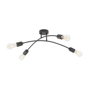 Lampa sufitowa HELIX TK Lighting 4xE27 15W czarna nowoczesna.