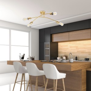 Lampa sufitowa HELIX TK Lighting 4xE27 15W w nowoczesnej kuchni.