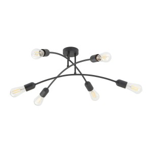 Lampa sufitowa HELIX TK Lighting 6xE27 15W czarna.
