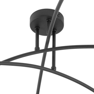 Lampa sufitowa HELIX TK Lighting 6xE27 15W - czarny montaż z wygiętymi ramionami.