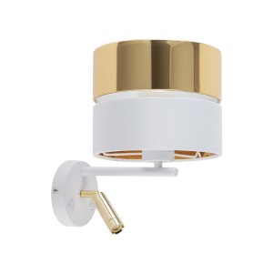 Lampa ścienna Kinkiet HILTON 5361 TK Lighting 2xE27 60W Tkanina Biało / złoty